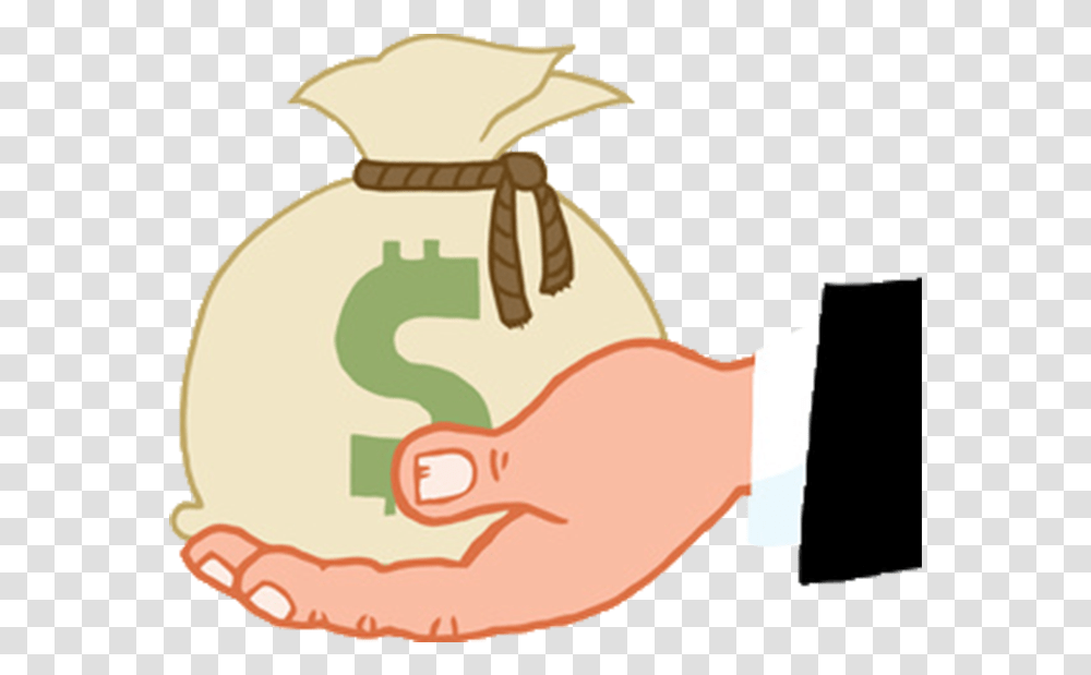 Cartoon Money Bag Handing Out Money Clipart, Sack Transparent Png