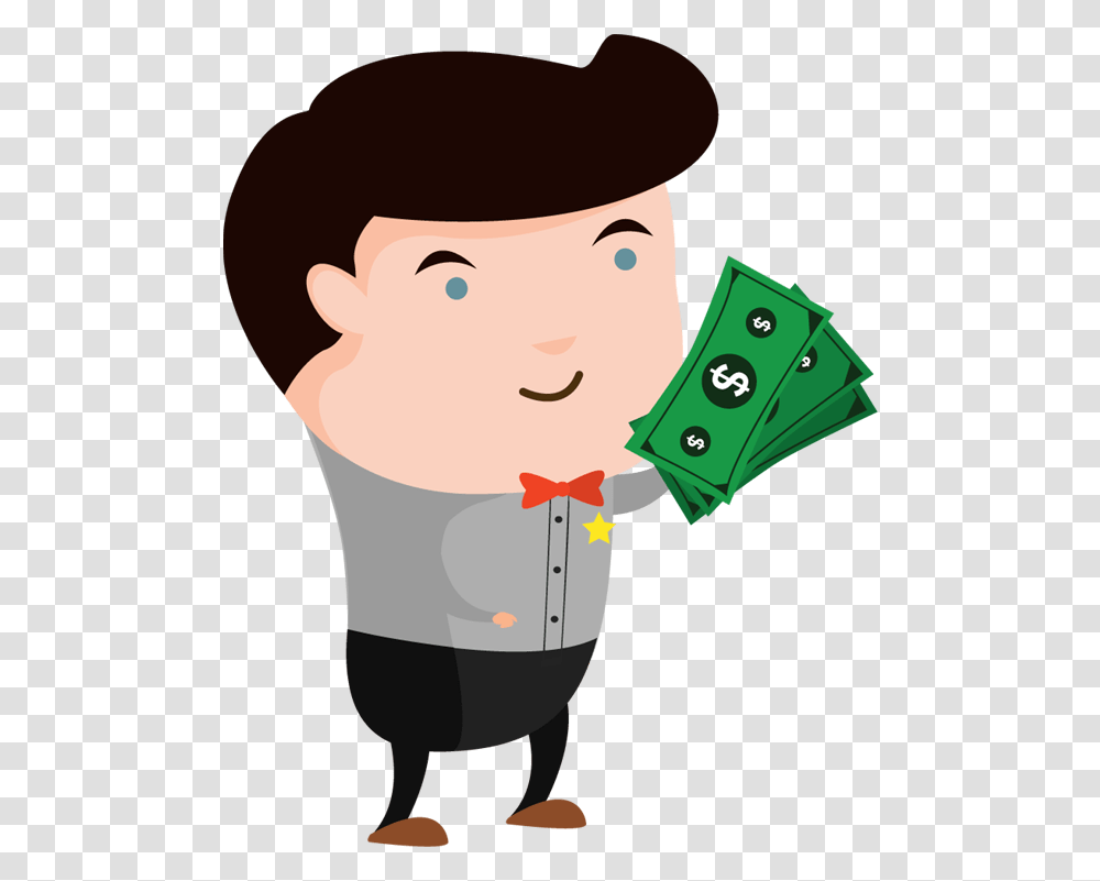Cartoon Money Cartoon Person With Money, Face, Human, Apparel Transparent Png