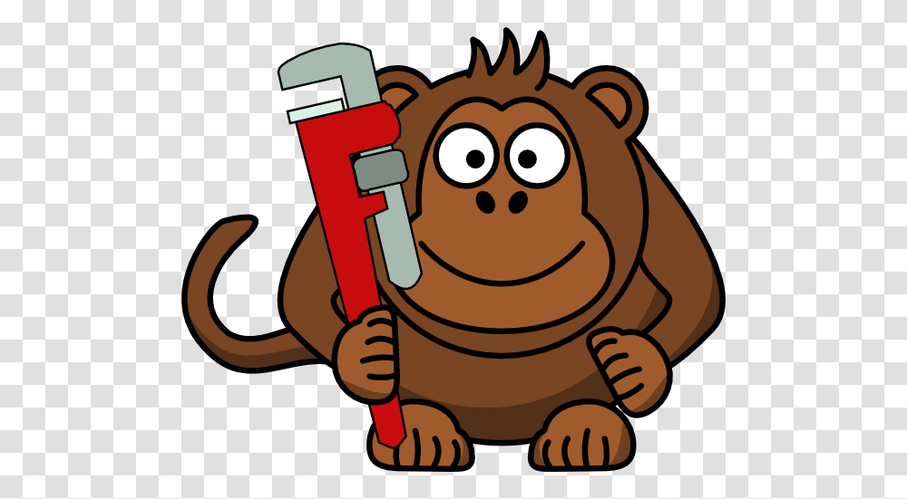 Cartoon Monkey With Wrench Clip Art Transparent Png