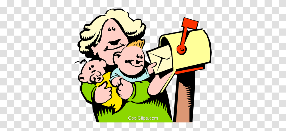 Cartoon Mother Getting The Mail Royalty Free Vector Clip Art, Person, People, Family, Photography Transparent Png