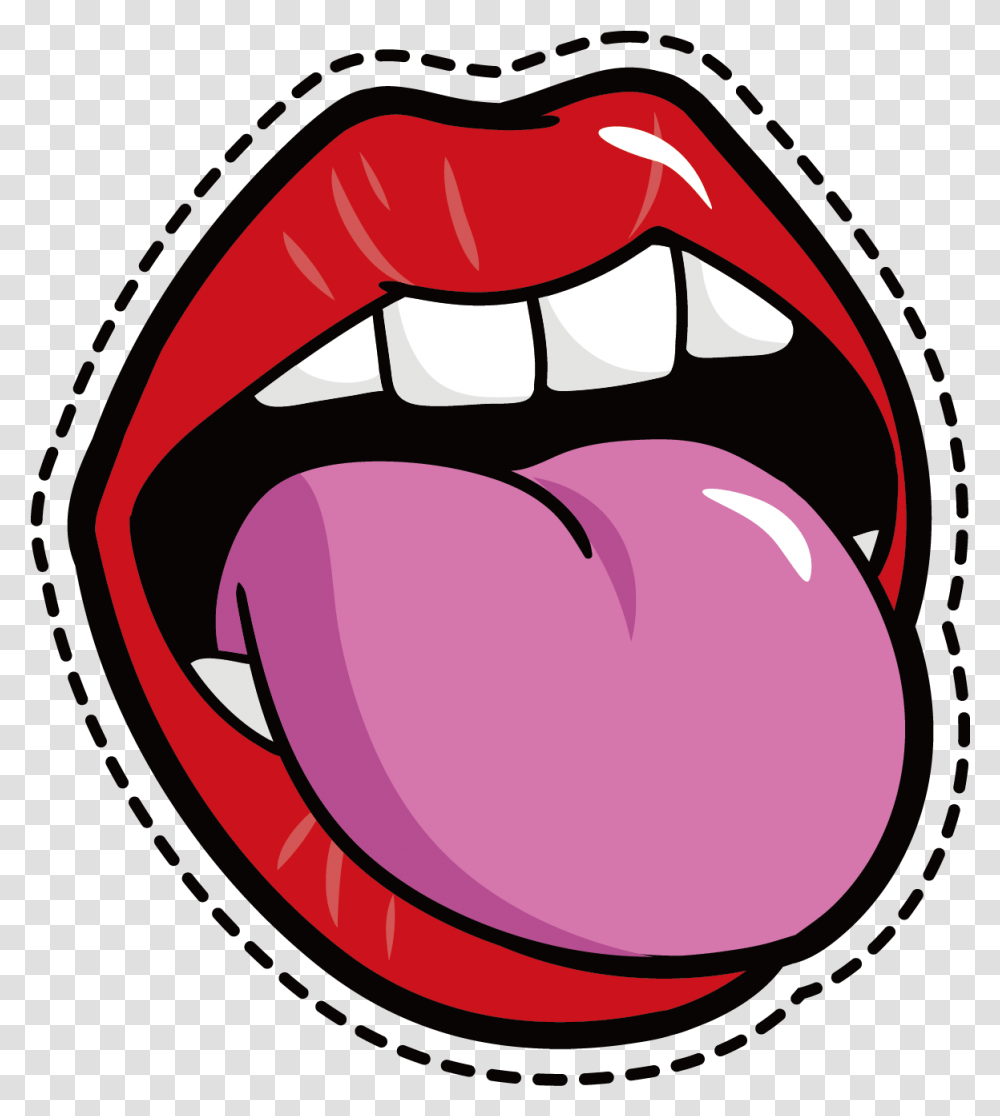 Cartoon Mouth Tongue Material Tongue Cartoon, Lip, Teeth Transparent Png