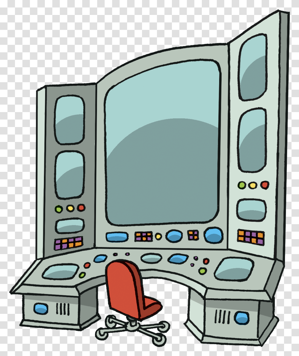 Cartoon Nes Controller Control Room Clipart, Monitor, Screen, Electronics, Machine Transparent Png