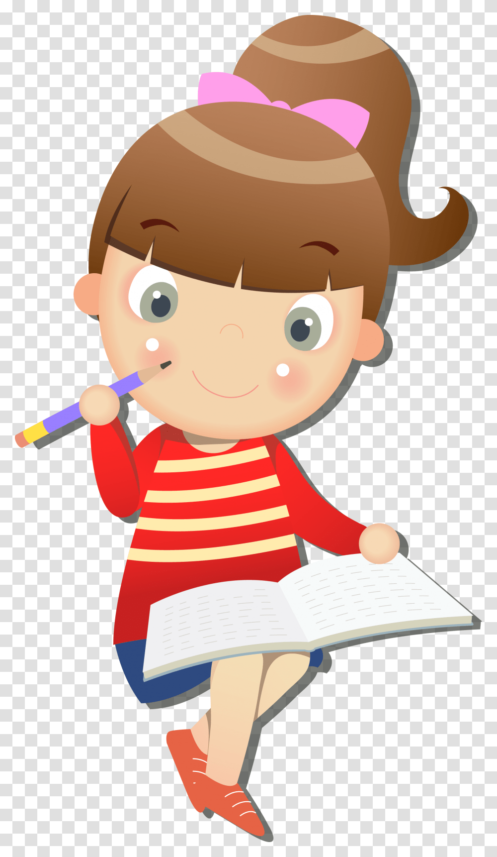 Cartoon Network Clipart Happy Girl Girl Studying Cartoon, Reading, Toy, Female, Drawing Transparent Png