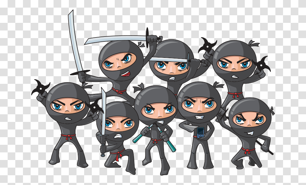 Cartoon Ninja 8 Ninjas, Helmet, Apparel, Military Transparent Png