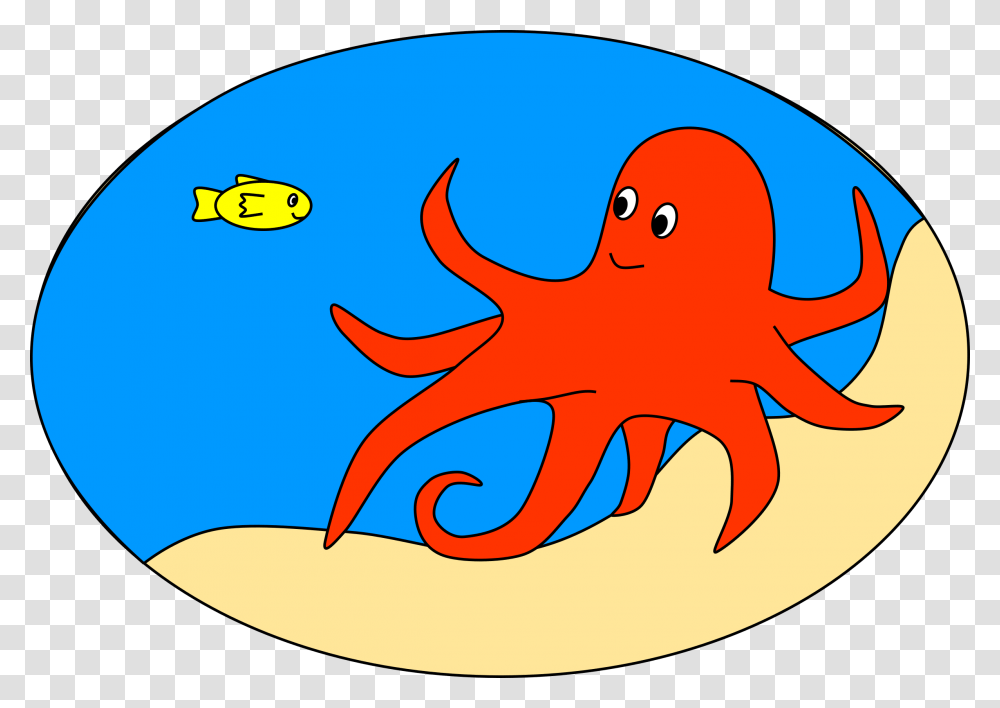Cartoon Octopus In Sea Clipart Download, Sea Life, Animal, Invertebrate Transparent Png