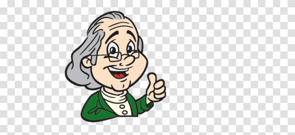 Cartoon Of Ben Franklin Clip Art, Finger, Hand, Thumbs Up, Face Transparent Png