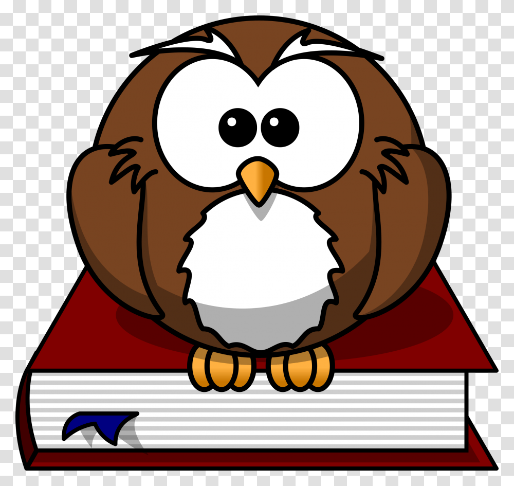 Cartoon Owl Sitting On A Book Icons, Animal, Bird Transparent Png