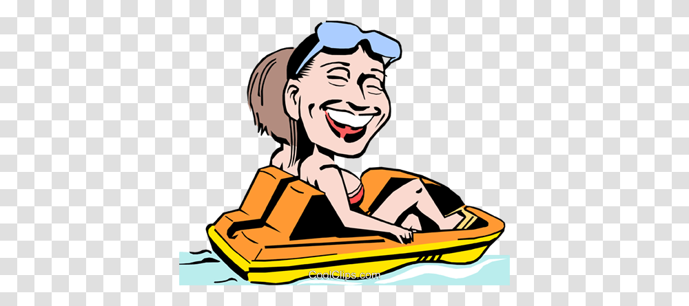 Cartoon Paddleboat Royalty Free Vector Clip Art Illustration, Person, Human, Sunglasses, Accessories Transparent Png