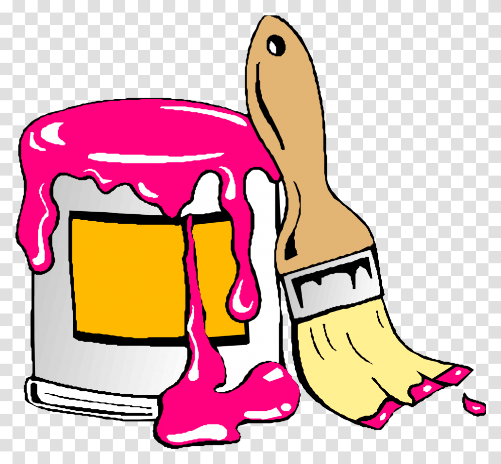 Cartoon Paint Brush Clip Art, Paint Container, Dye Transparent Png