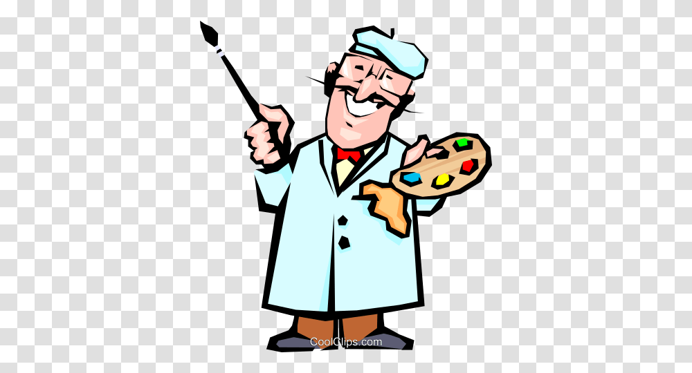 Cartoon Painter Royalty Free Vector Clip Art Illustration, Person, Human, Chef, Performer Transparent Png