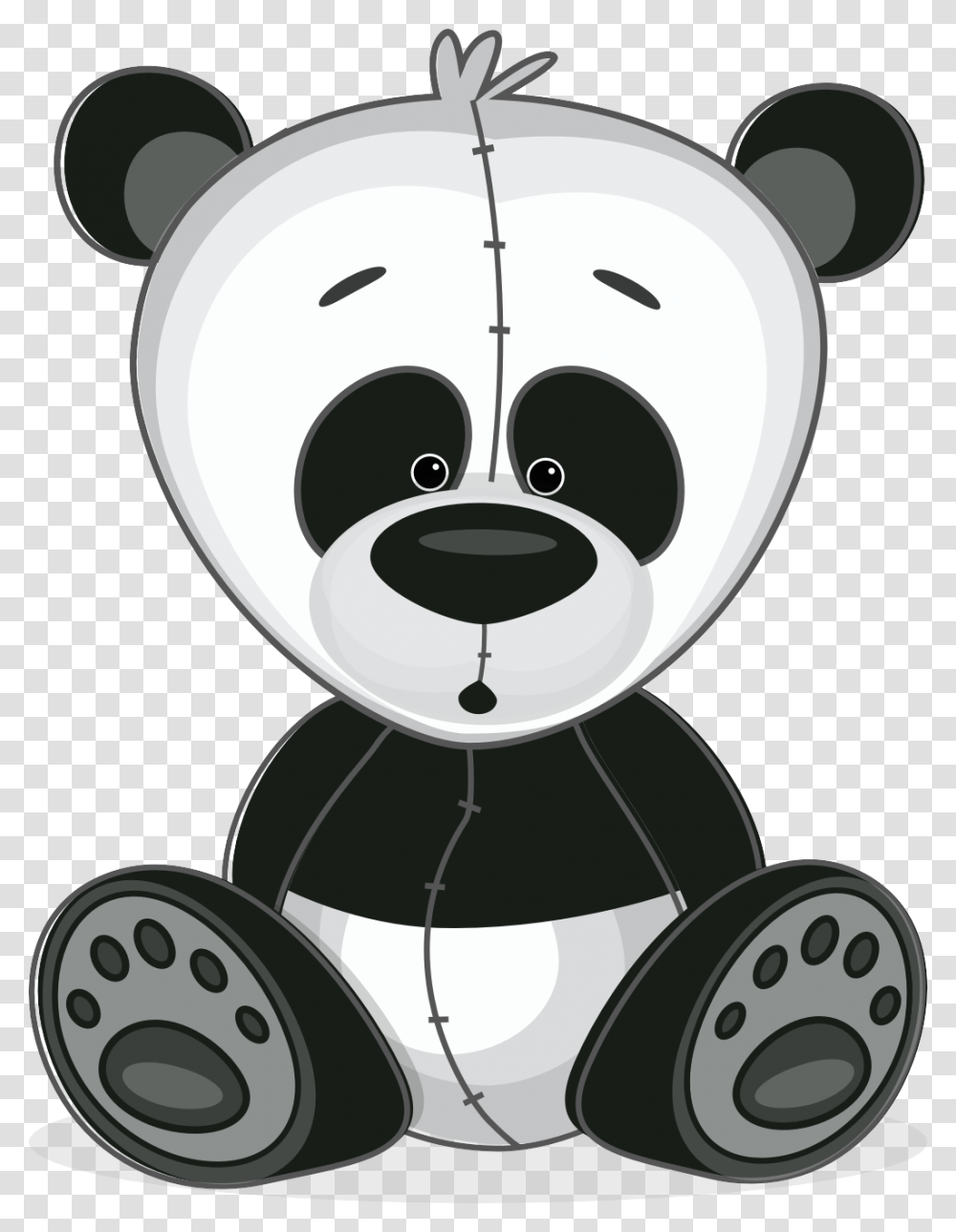 Cartoon Panda, Wheel, Machine, Stencil, Car Wheel Transparent Png