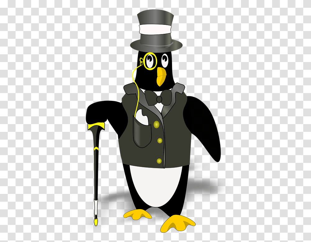 Cartoon Penguin Tuxedo, Apparel, Cane, Stick Transparent Png