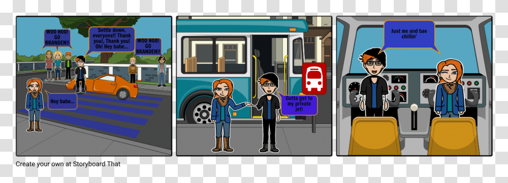 Cartoon, Person, Bus, Vehicle, Transportation Transparent Png