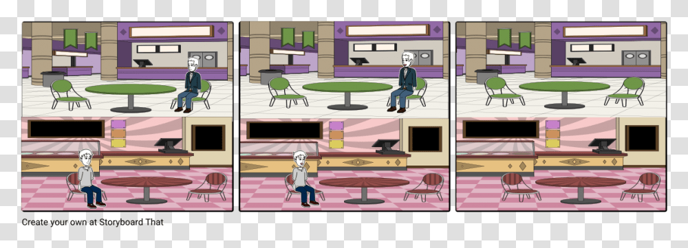 Cartoon, Person, Furniture, Bench, Room Transparent Png