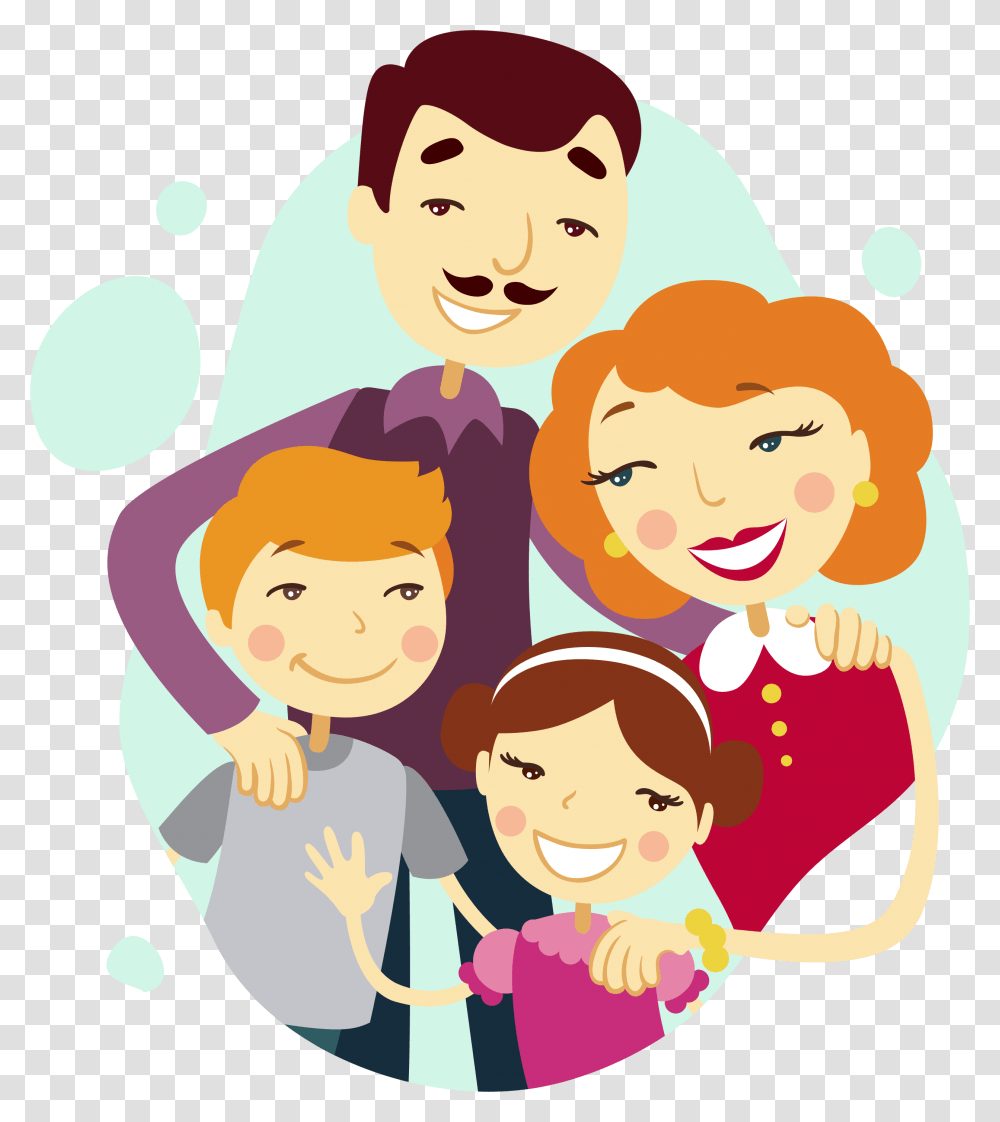 Cartoon Person Happy Family Vector Free Download, Human, People, Advertisement Transparent Png