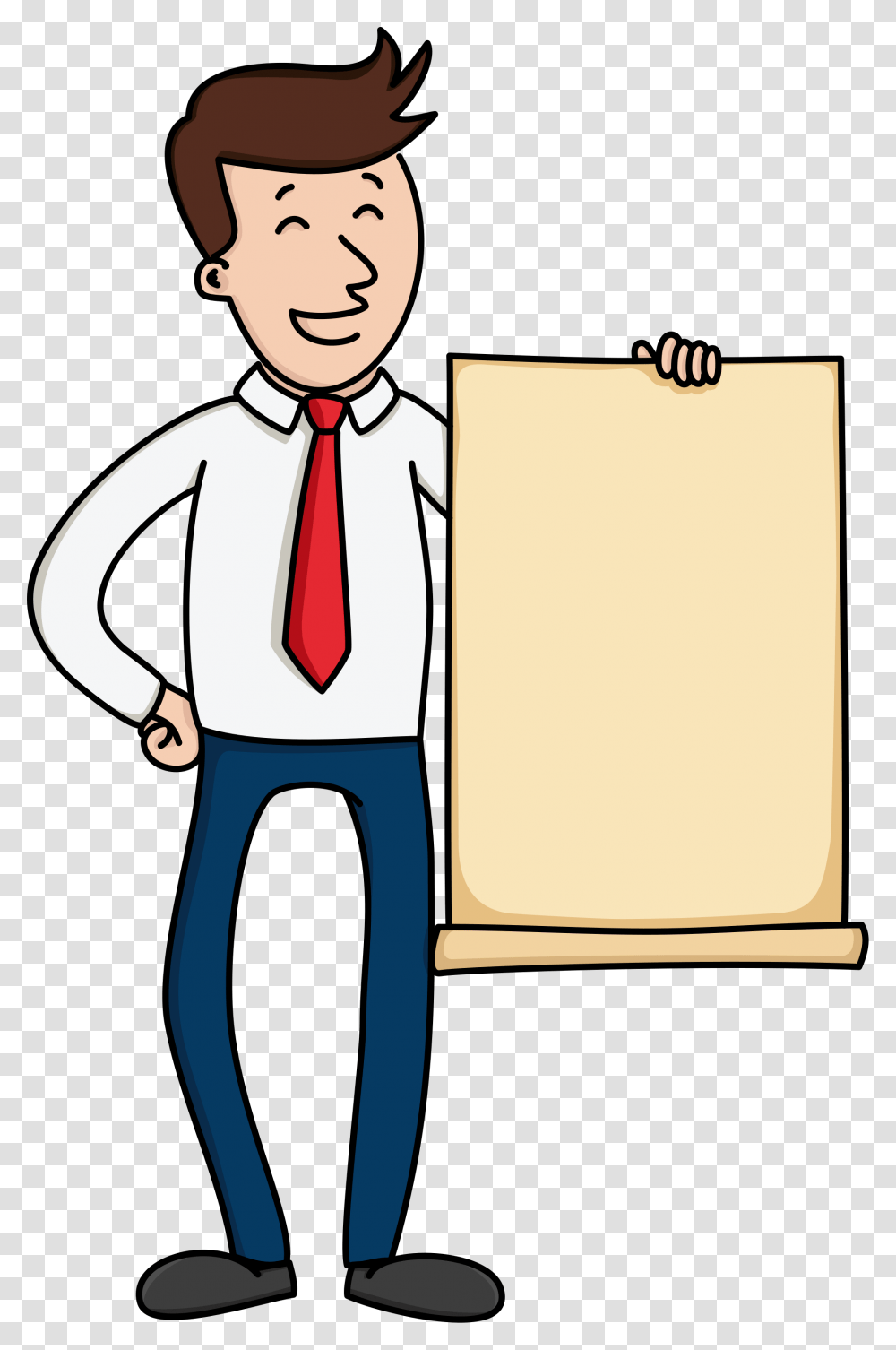 Cartoon Person Holding Paper, Package Delivery, Carton, Box, Cardboard Transparent Png