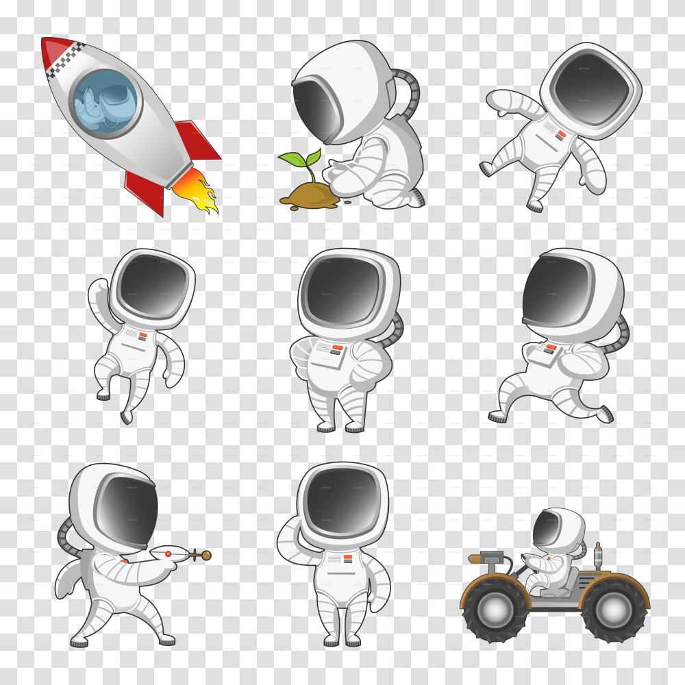 Cartoon, Person, Human, Astronaut, Long Sleeve Transparent Png