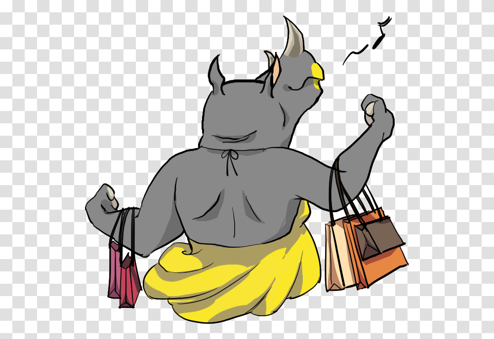 Cartoon, Person, Human, Bag, Shopping Transparent Png