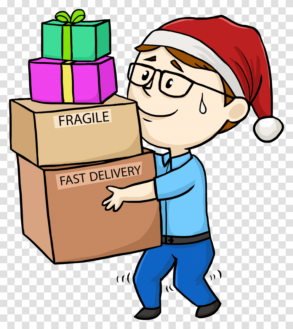 Cartoon, Person, Human, Package Delivery, Carton Transparent Png