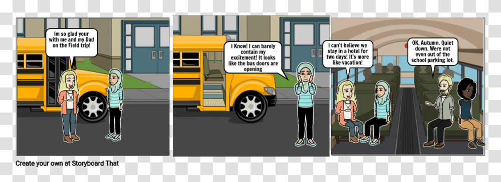 Cartoon, Person, Human, School Bus, Vehicle Transparent Png