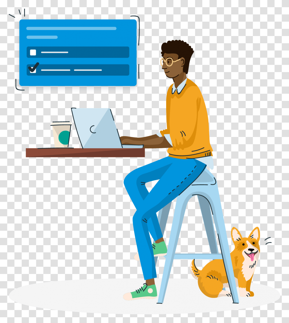 Cartoon, Person, Human, Standing, Sitting Transparent Png