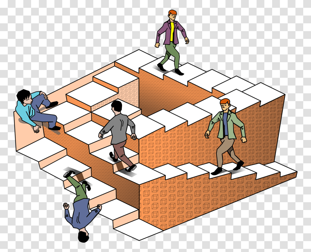 Cartoon, Person, Human, Wood, Staircase Transparent Png