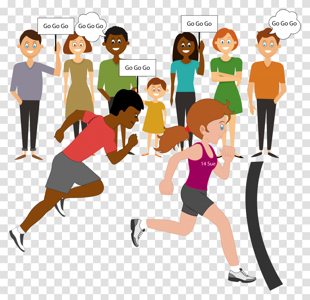 Cartoon, Person, People, Crowd, Shorts Transparent Png