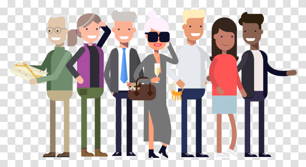 Cartoon, Person, People, Crowd, Sunglasses Transparent Png