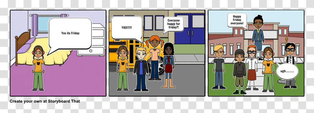 Cartoon, Person, People, Family, Bus Stop Transparent Png