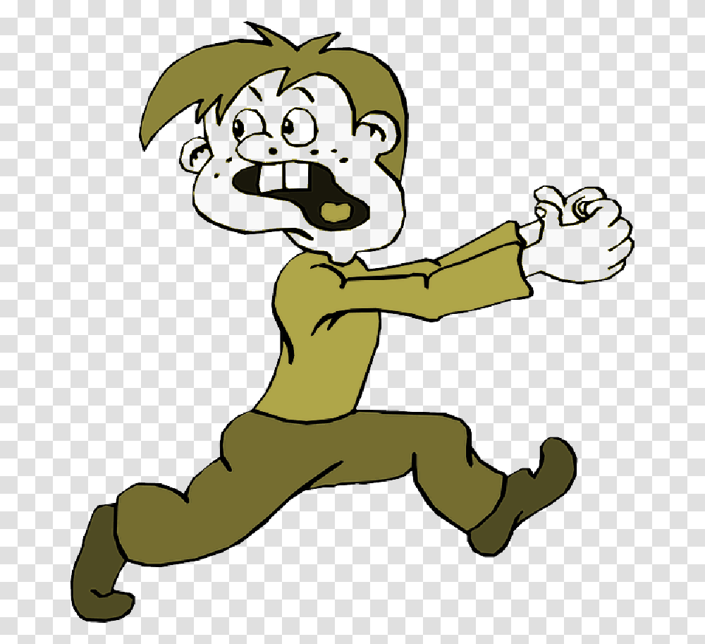 Cartoon Person Running Away Example Pictures Of Verbs, Plant, Mammal, Animal Transparent Png