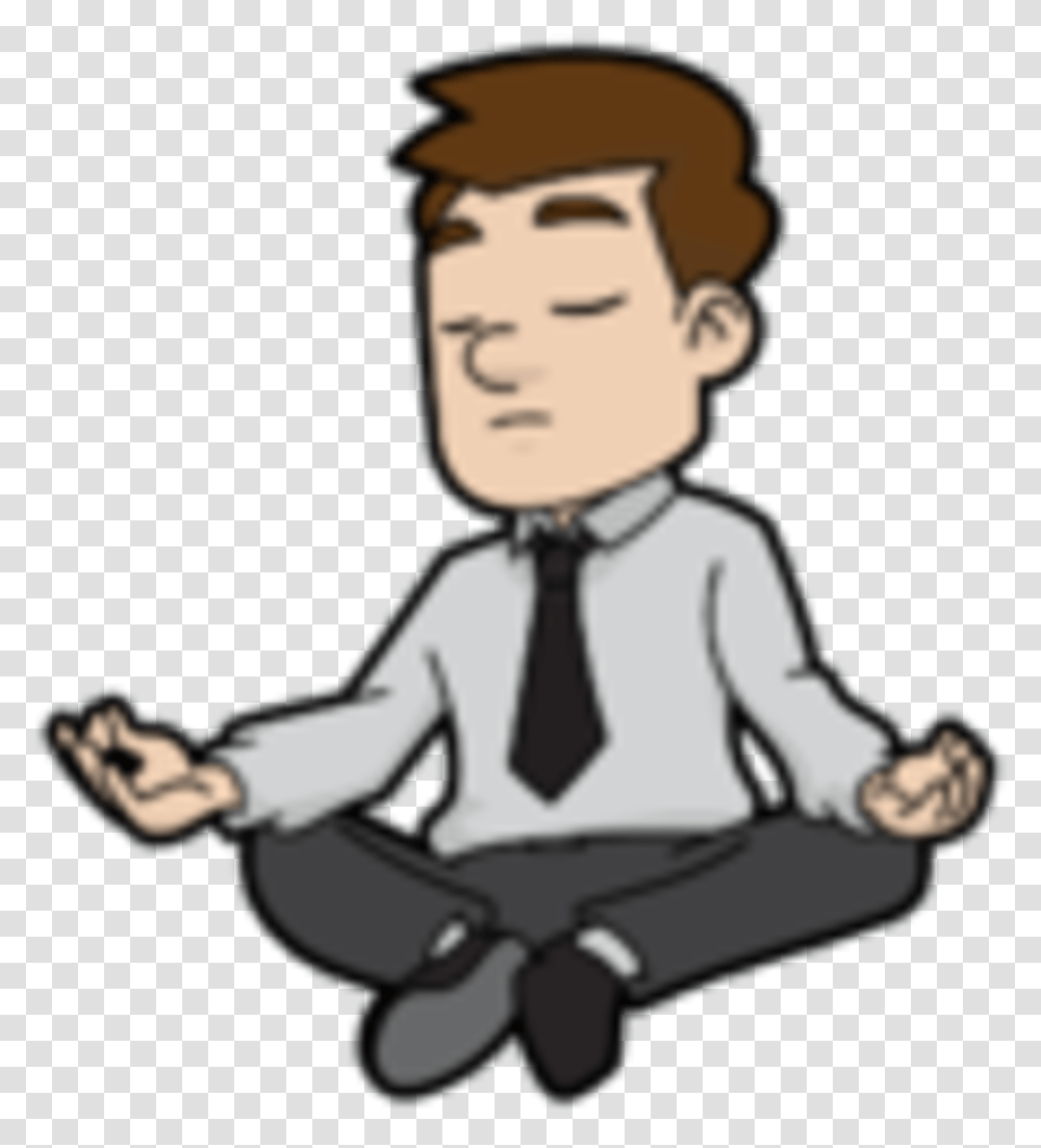Cartoon Person Sitting Clipart Meditating Cartoon, Human, Waiter, Performer, Magician Transparent Png
