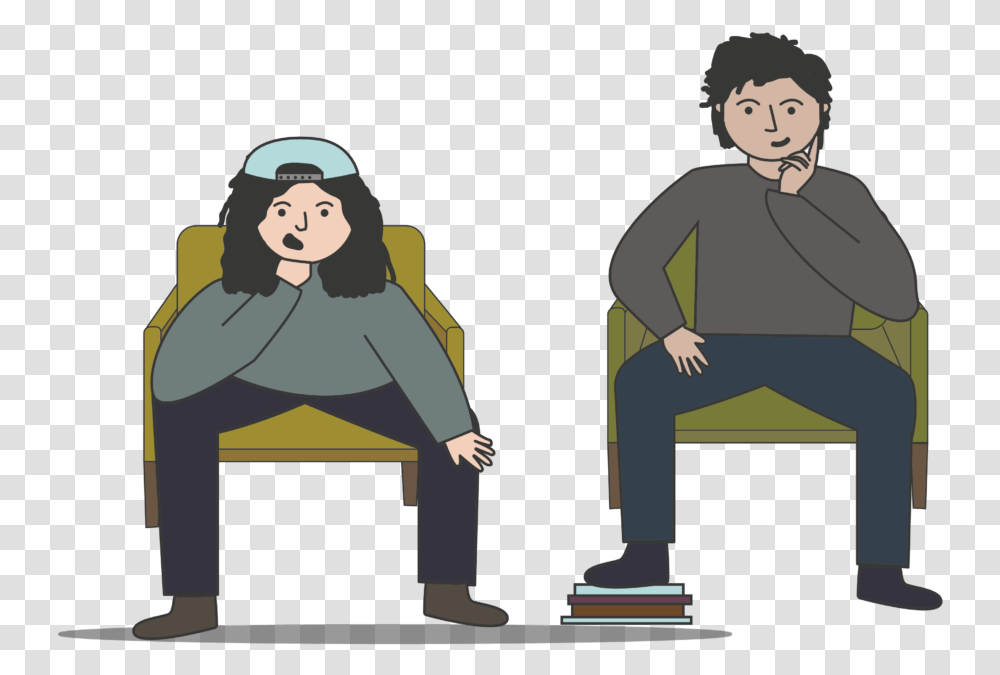 Cartoon, Person, Sitting, Crowd, Chair Transparent Png