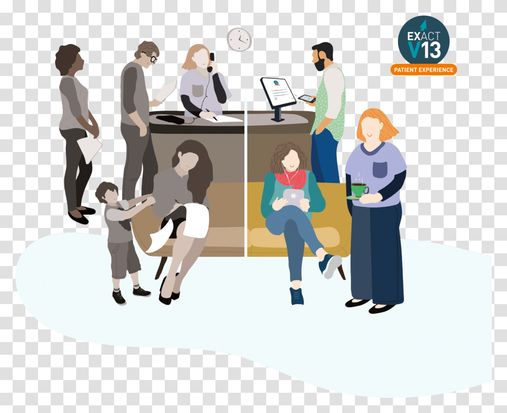 Cartoon, Person, Sitting, Crowd, Indoors Transparent Png