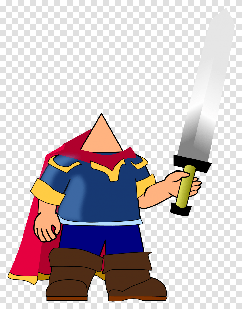 Cartoon Person With A Sword, Weapon, Weaponry, Blade Transparent Png