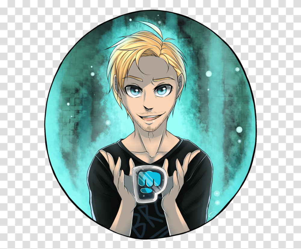 Cartoon Pewdiepie Fan Art, Person, Face, Manga, Comics Transparent Png