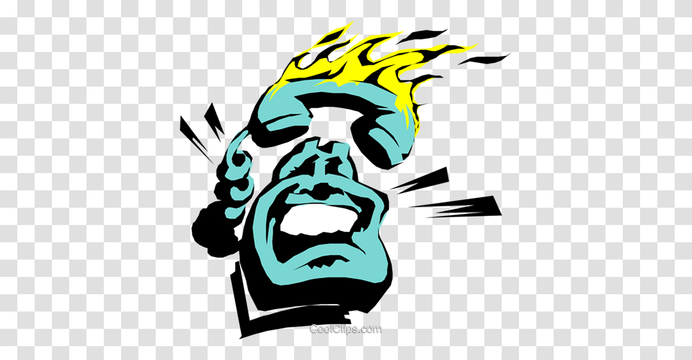 Cartoon Phone On Fire Royalty Free Vector Clip Art Illustration, Poster, Advertisement Transparent Png