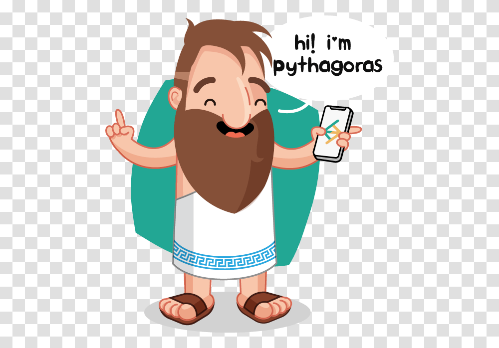 Cartoon Picture Of Pythagoras, Face, Beard, Mustache Transparent Png