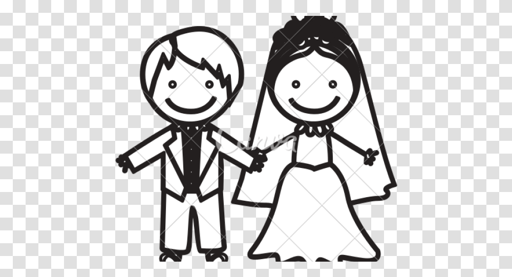 Cartoon Picture Of Wedding Couple, Clock Tower, Building, Stencil, Knight Transparent Png
