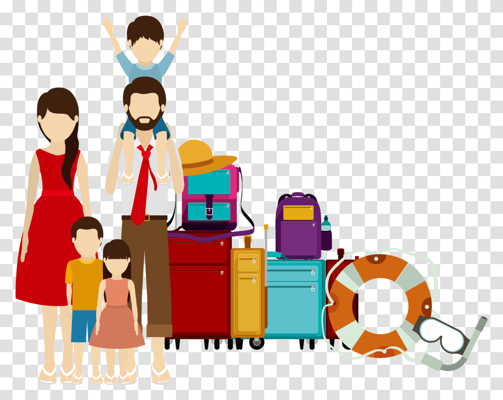 Cartoon Pictures Of Families Family Travel Illustration, Person, Human, People Transparent Png