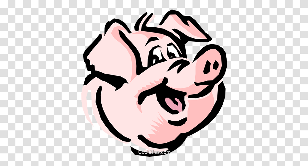 Cartoon Pig Royalty Free Vector Clip Art Illustration Happy Pig Face Cartoon, Stencil, Hand, Heart, Wasp Transparent Png