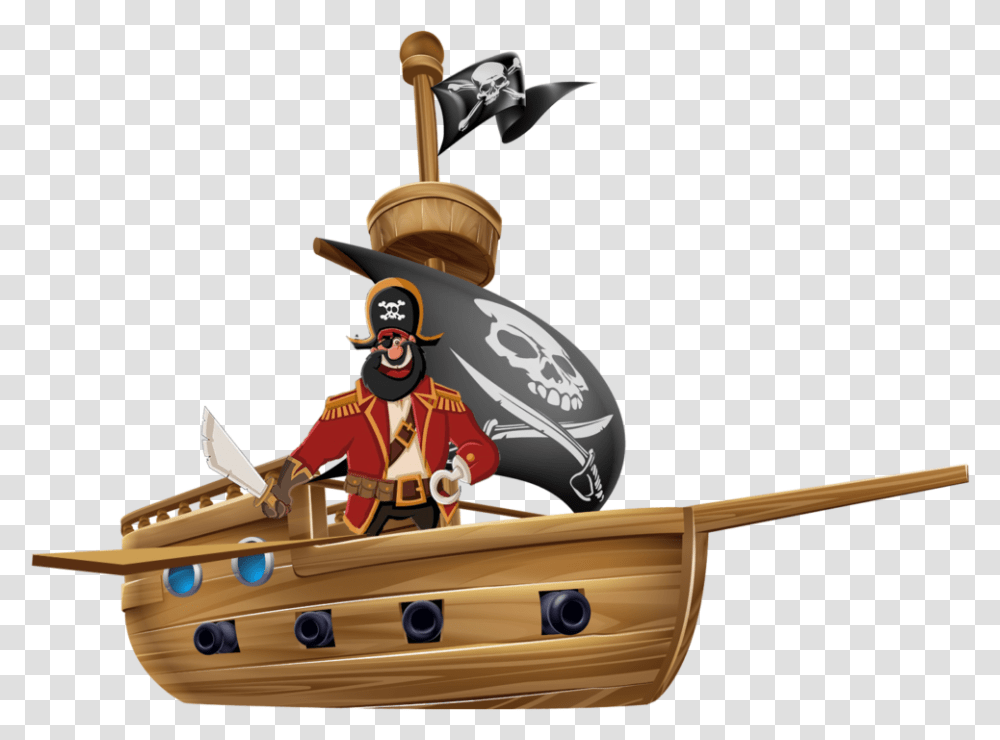 Cartoon Pirate Ship, Person, Human, Boat, Vehicle Transparent Png