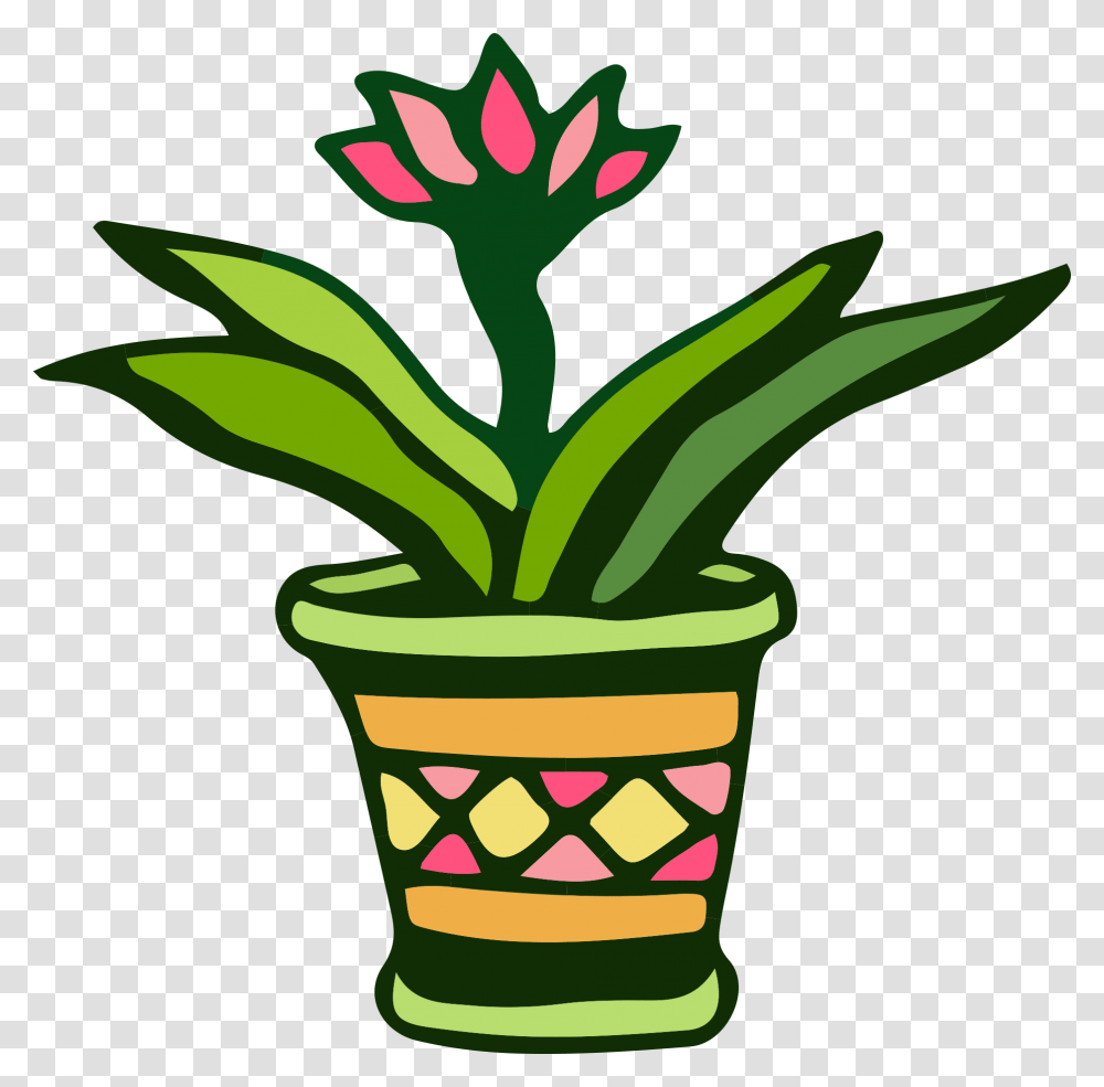 Cartoon, Plant, Flower, Blossom, Pot Transparent Png