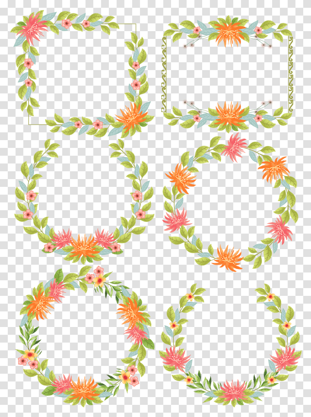 Cartoon Plant Flower Border And Psd Flower Border Painting, Pattern, Floral Design Transparent Png