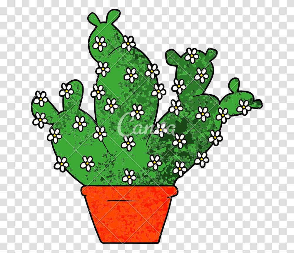 Cartoon Potted Cactus, Tree, Plant, Fir Transparent Png