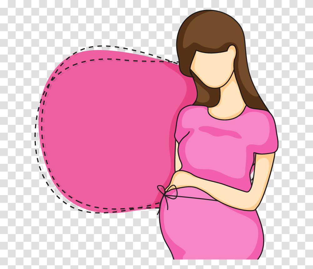 Cartoon Pregnant Women Vector Gift For Pregnant Lady, Female, Back, Girl, Shoulder Transparent Png