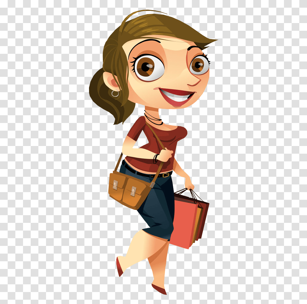 Cartoon Pretty With Shopping, Bag, Handbag, Accessories, Accessory Transparent Png