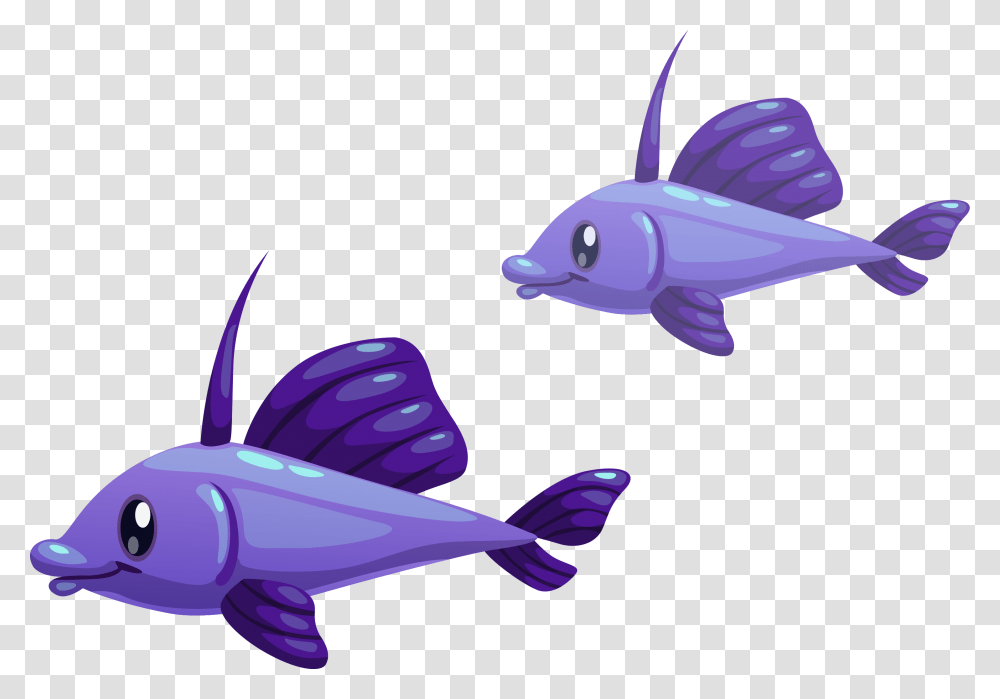 Cartoon Purple Illustration Coral Reef Fish, Animal, Sea Life, Swordfish, Tuna Transparent Png