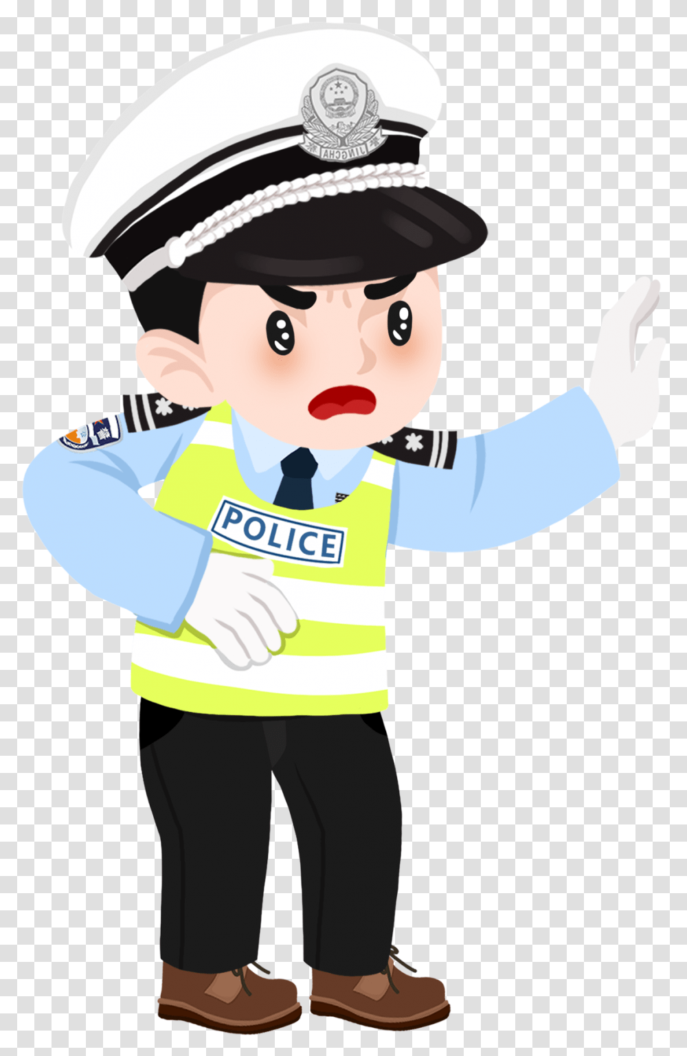 Cartoon Q Version Cute Police And Psd Policia Animado, Person, Human, Helmet Transparent Png