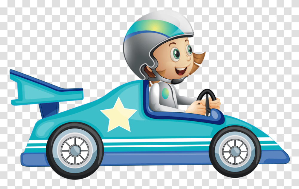Cartoon Race Car Driver, Person, Helmet, Vehicle, Transportation Transparent Png