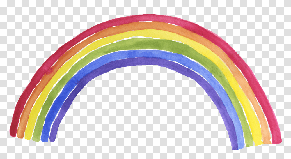 Cartoon Rainbow Decorative Background Free Clipart Rainbow, Frisbee, Toy, Apparel Transparent Png